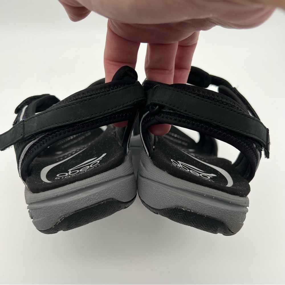 Abeo BIO System Goleta Black Leather Comfort Walking Active Sandals Women’s 8.5 - Picture 8 of 11